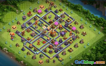 town hall 16, trophy/war base layout #41317