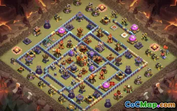 town hall 16, trophy/war base layout #41353