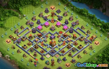 town hall 16, trophy/war base layout #41372