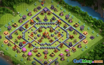 town hall 16, trophy/war base layout #41393