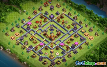 town hall 16, trophy/war base layout #41446
