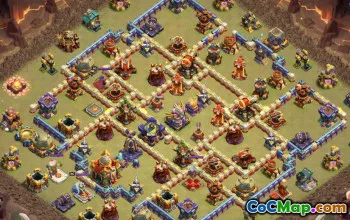 town hall 16, trophy/war base layout #41463