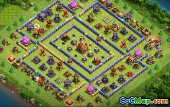 town hall 16, trophy/war base layout #41468