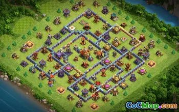 town hall 16, trophy/war base layout #41487