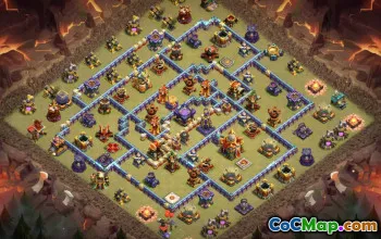 town hall 16, trophy/war base layout #41544