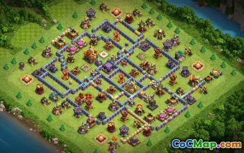 town hall 16, trophy/war base layout #41676