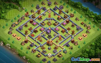 town hall 16, trophy/war base layout #41691