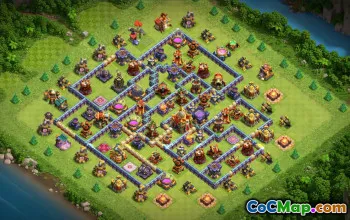 town hall 16, trophy/war base layout #41695