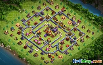 town hall 16, trophy/war base layout #41702