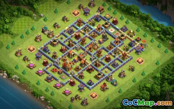 town hall 16, trophy/war base layout #41714