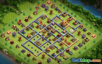 town hall 16, trophy/war base layout #41722