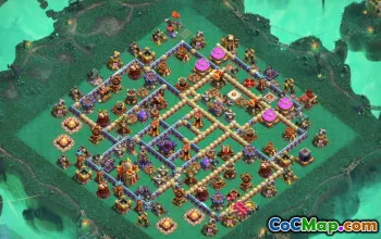 town hall 16, trophy/war base layout #41747