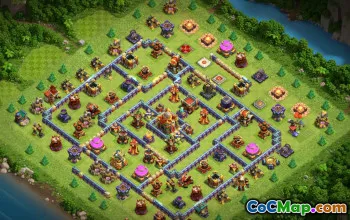 town hall 16, trophy/war base layout #41754