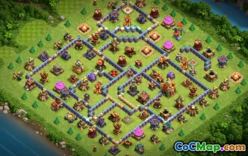 town hall 16, trophy/war base layout #41778