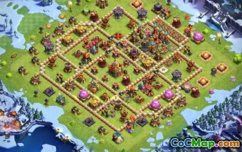 town hall 16, trophy/war base layout #41798