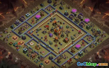 town hall 16, trophy/war base layout #41832