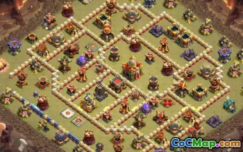 town hall 16, trophy/war base layout #41837