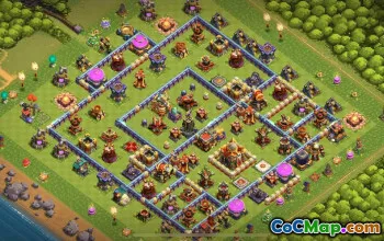 town hall 16, trophy/war base layout #41844