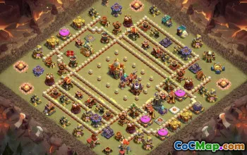 town hall 16, trophy/war base layout #41853