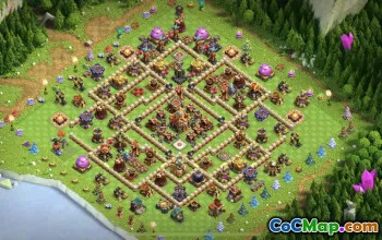 town hall 16, trophy/war base layout #41867