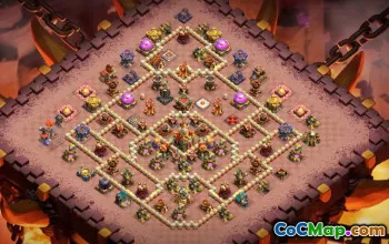 town hall 16, trophy/war base layout #41879