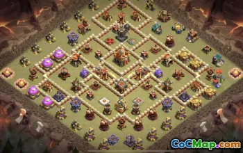 town hall 16, trophy/war base layout #41951