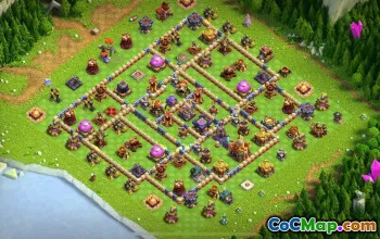 town hall 16, trophy/war base layout #41954