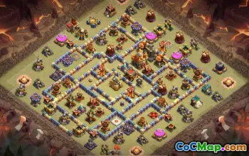 town hall 16, trophy/war base layout #41962