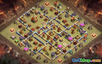 town hall 16, trophy/war base layout #41973