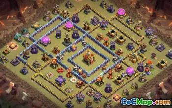 town hall 16, trophy/war base layout #41978