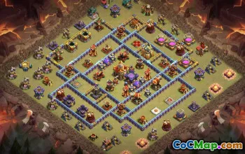 town hall 16, trophy/war base layout #41980