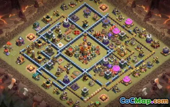 town hall 16, trophy/war base layout #42055