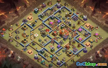 town hall 16, trophy/war base layout #42097