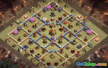 town hall 16, trophy/war base layout #42104