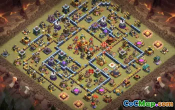 town hall 16, trophy/war base layout #42114