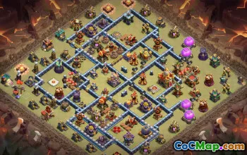 town hall 16, trophy/war base layout #42119