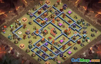 town hall 16, trophy/war base layout #42136