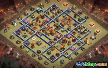 town hall 16, trophy/war base layout #42142