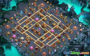 town hall 16, trophy/war base layout #42153
