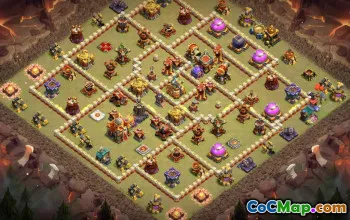 town hall 16, trophy/war base layout #42158