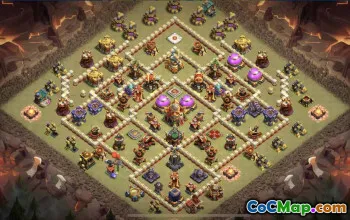 town hall 16, trophy/war base layout #42166