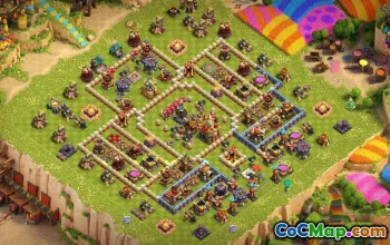 town hall 16, trophy/war base layout #42169
