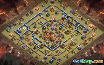 town hall 16, trophy/war base layout #42174
