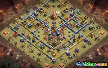 town hall 16, trophy/war base layout #42176