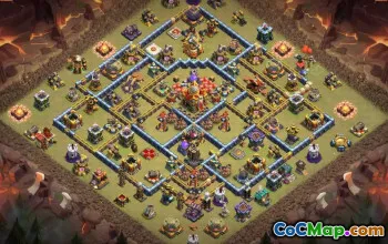 town hall 16, trophy/war base layout #42178