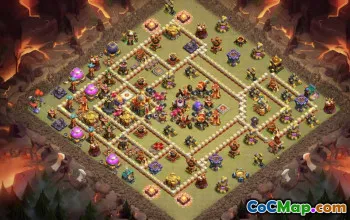 town hall 16, trophy/war base layout #42189