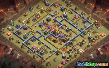 town hall 16, trophy/war base layout #42197