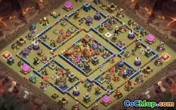 town hall 16, trophy/war base layout #42201
