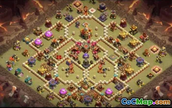 town hall 16, trophy/war base layout #42202