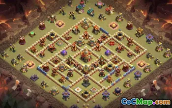 town hall 16, trophy/war base layout #42209